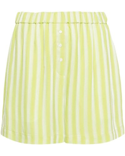 Claudie Pierlot Striped Satin Shorts - Yellow