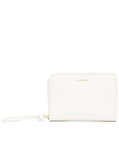 Jil Sander Cartera con logo y cremallera - Blanco