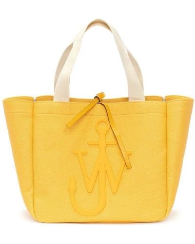 JW Anderson Logo Organic Cotton Tote Bag - Yellow