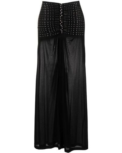 Rabanne High-waisted Studded Skirt - Black