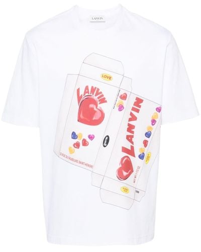 Lanvin T-Shirt mit Süßigkeiten-Print - Weiß
