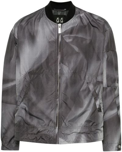 44 Label Group Crinkle Graphic-print Bomber Jacket - Gray