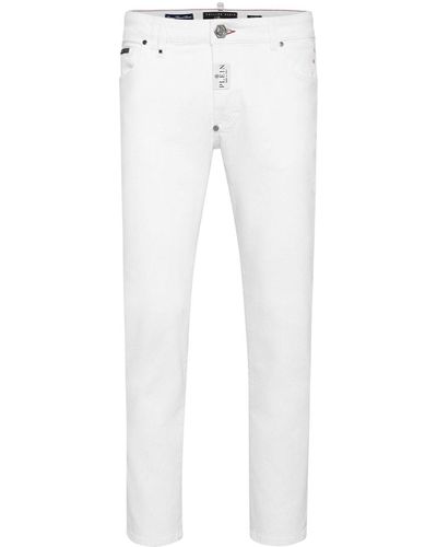 Philipp Plein Skinny-Jeans mit Logo-Applikation - Weiß
