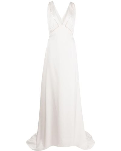 Sachin & Babi Astor Pearl-embellished Gown - White