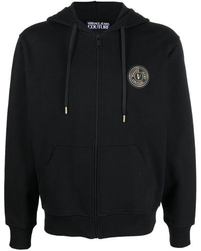 Versace Jeans Couture Hoodie Met Logoprint - Zwart