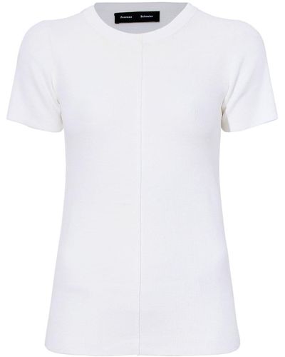 Proenza Schouler T-shirt nervure à encolure ras du cou - Blanc