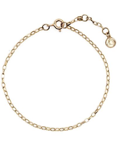 The Alkemistry 18kt Yellow Gold Plain Shimmer Chain Bracelet - White