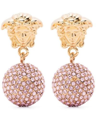 Versace Ohrring mit Kristallen - Pink