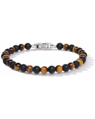 David Yurman Bracelet Spiritual Beads Alternating en argent sterling serti d'onyx - Marron
