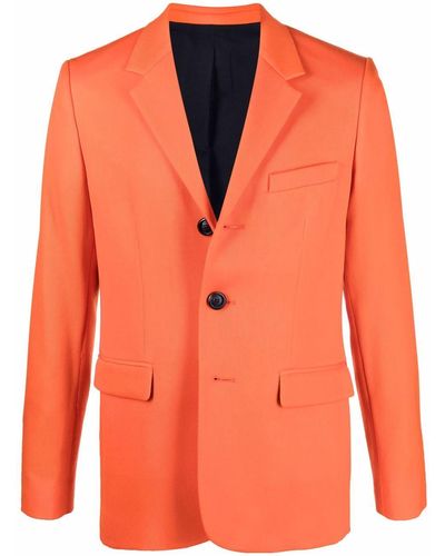 Ami Paris Single-breasted Wool Blazer - Orange