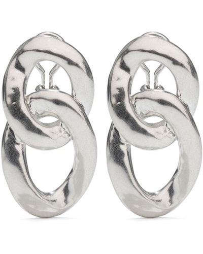 Goossens Lhassa Double Hoop Clip Earrings - White