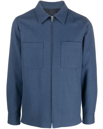 Sandro Knitted Shirt Jacket - Blue