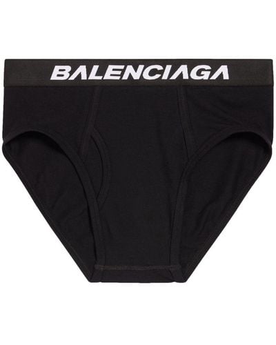 Balenciaga Racer Logo-waistband Briefs - Black