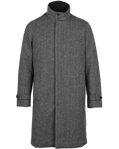 Norwegian Wool Single-breasted Down-filled Coat - Grey