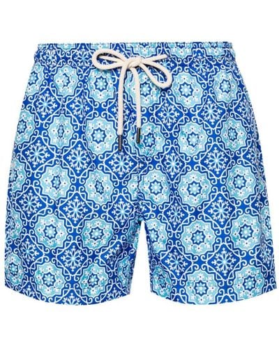 Peninsula Filicudi Graphic-print Swim Shorts - Blue