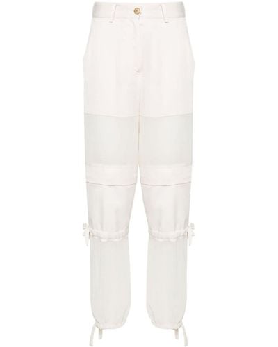 Pinko Pantalones cargo de crepé georgette - Blanco