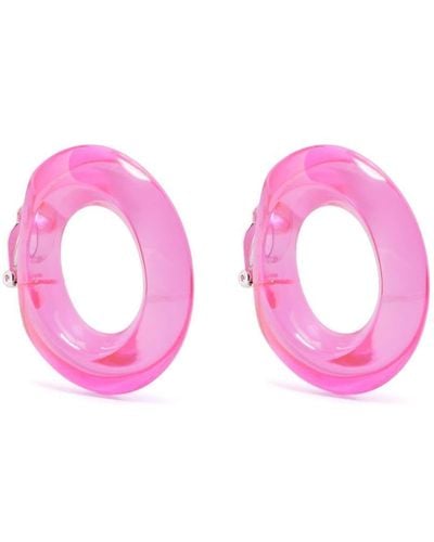Monies Clip-on Hoop Earrings - Pink
