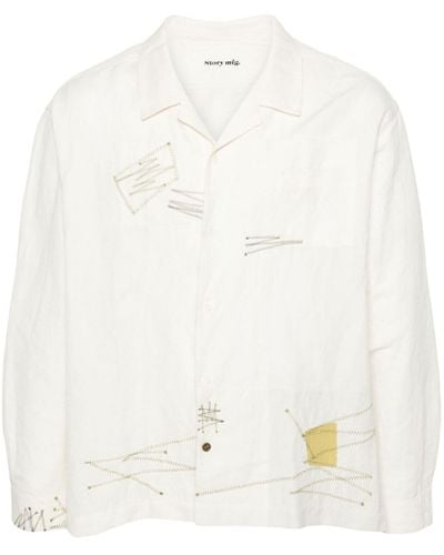 STORY mfg. Greetings Embroidered Shirts - White