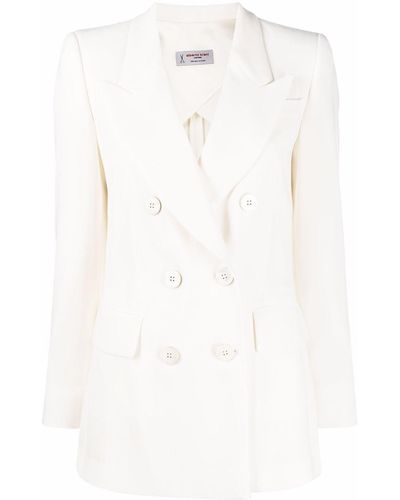 Alberto Biani Double-breasted Fitted Blazer - White