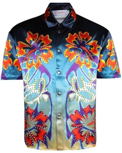 Bluemarble Hibiscus floral-print shirt - Blau