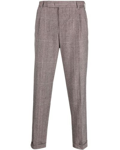 PT Torino Prince Of Wales Tailored Trousers - Grijs