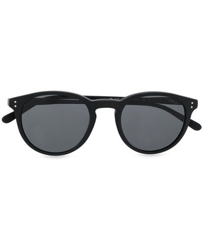 Polo Ralph Lauren Sonnenbrille mit rundem Gestell - Schwarz