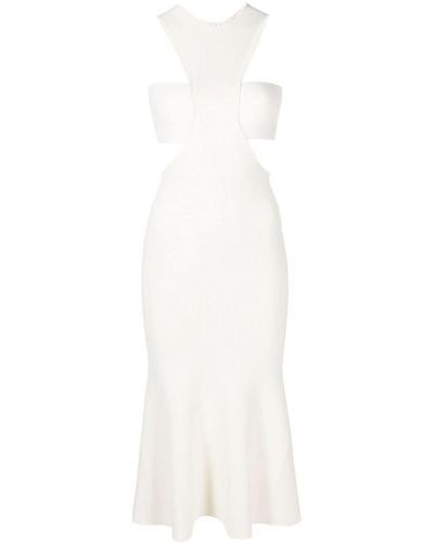 Alexander McQueen Cut-out Midi Dress - White