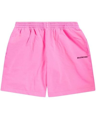 Balenciaga Logo-print Mini Shorts - Pink