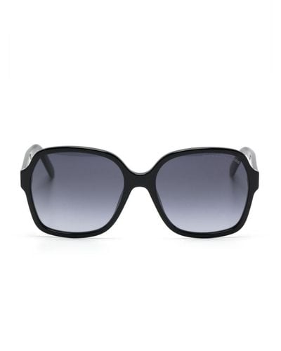 Marc Jacobs Logo-engraved Oversize-frame Sunglasses - Blue