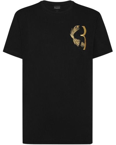 Billionaire Logo-embroidered Cotton T-shirt - Black