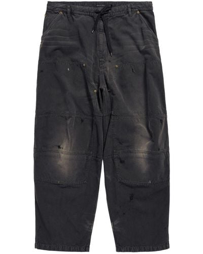 Balenciaga Distressed Denim Trousers - Grey