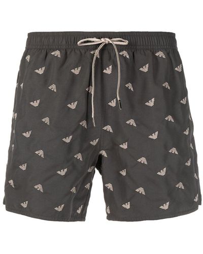 Emporio Armani Logo Swim Shorts - Grey