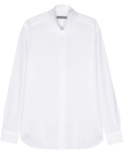 Corneliani Seersucker-Hemd aus Baumwolle - Weiß