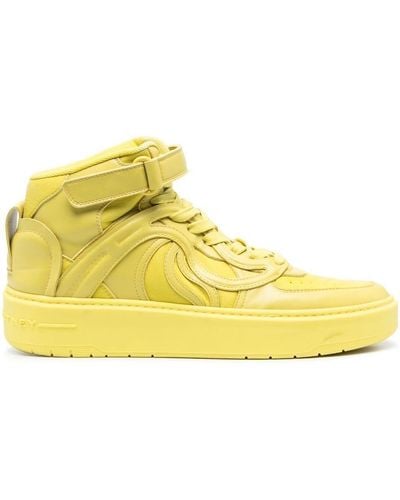 Stella McCartney Logo Patch Faux Leather Trainers - Yellow