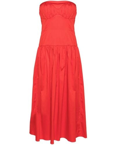 TOVE Lauryn Strapless Midi Dress - Red