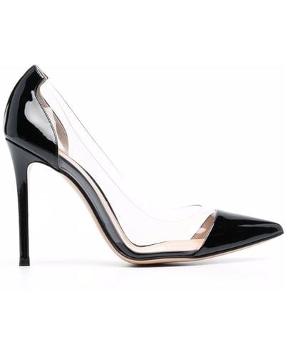 Gianvito Rossi Plexi 105mm Patent Leather Court Shoes - Black