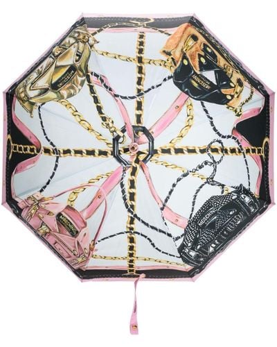 Moschino Regenschirm mit Ketten-Print - Grau