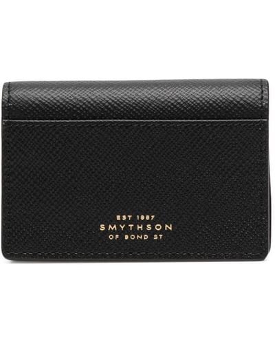 Smythson Leather Foldover Wallet - Black