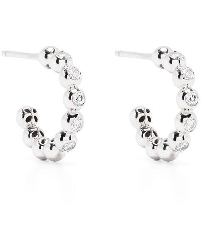 Pragnell 18kt White Gold Bohemia Diamond Hoop Earrings - Metallic