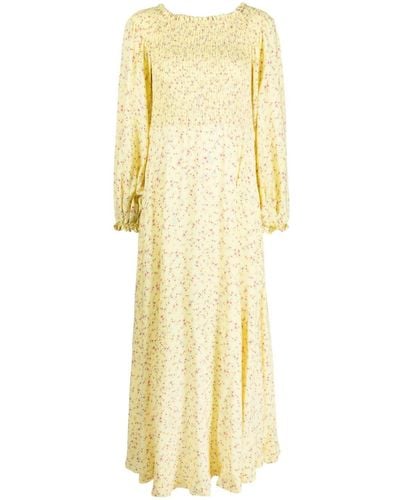 ROTATE BIRGER CHRISTENSEN Schulterfreies Kleid mit Blumen-Print - Gelb
