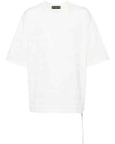 Mastermind Japan T-shirt con logo jacquard - Bianco
