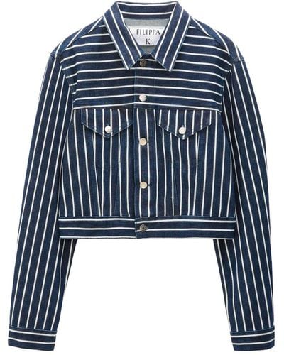 Filippa K Striped Denim Jacket - Blue