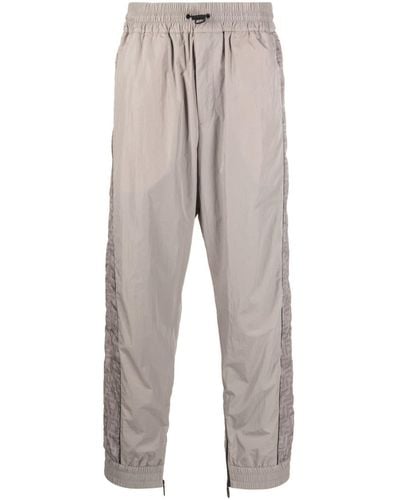 Fendi Ff-pattern Cotton Track Trousers - Grey