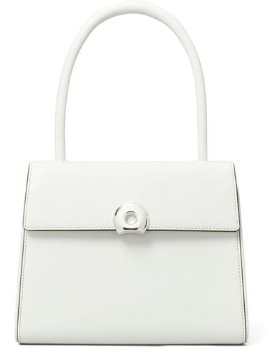 Tory Burch Small Deville Leather Tote Bag - White