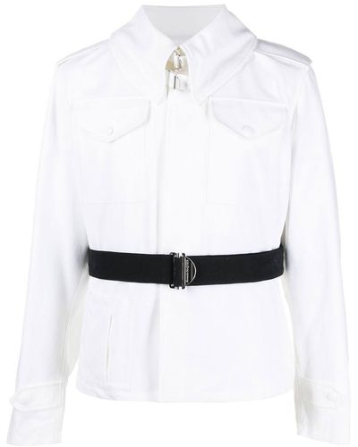 Alexander McQueen Graphic-print Belted Lightweight Jacket - White