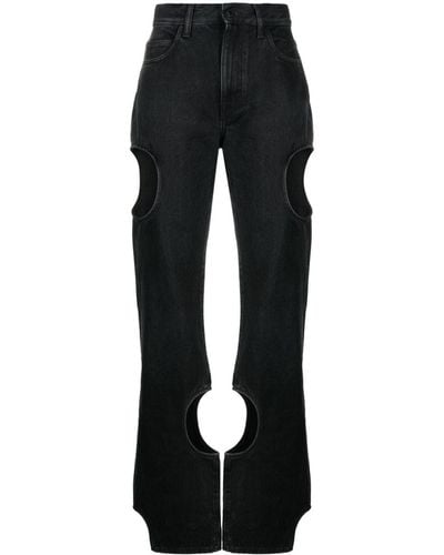 Off-White c/o Virgil Abloh Jeans dritti con dettaglio cut-out - Nero