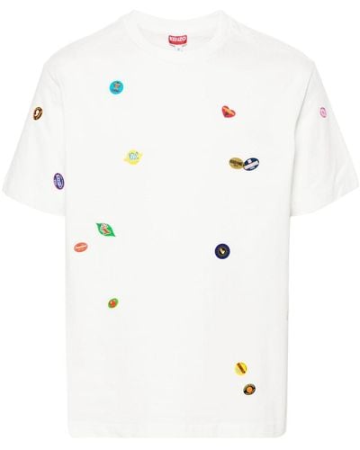KENZO ' Fruit Stickers' Cotton T-shirt - White