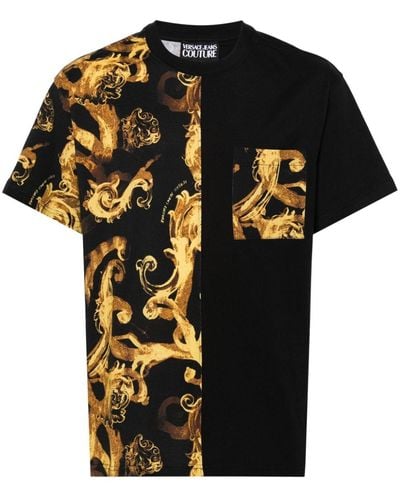 Versace Katoenen T-shirt Met Barokprint - Zwart