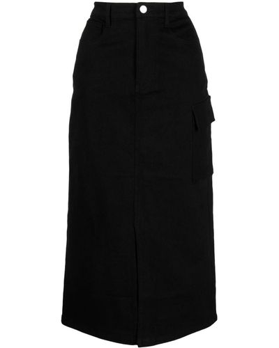 B+ AB High-waisted Midi Skirt - Black