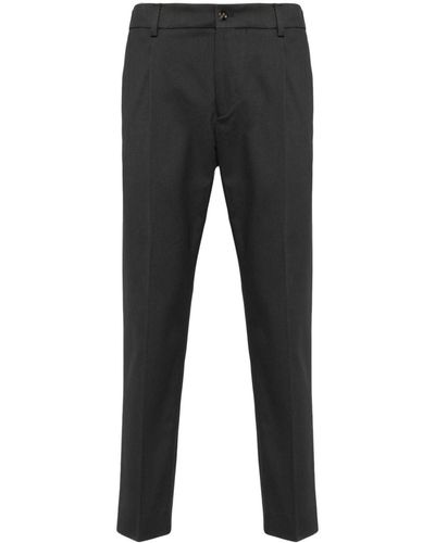 Dell'Oglio Tapered Tailored Cotton Trousers - Grey